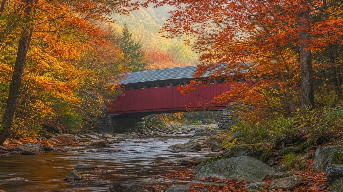 Fall Travel illustrated countryside scene